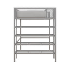 Avenue Greene Tammy Metal Twin Storage Loft with Bookcase