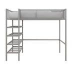 Avenue Greene Tammy Metal Twin Storage Loft with Bookcase
