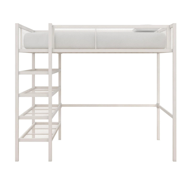 Avenue Greene Tammy Metal Twin Storage Loft with Bookcase