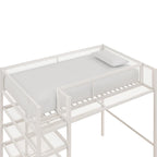 Avenue Greene Tammy Metal Twin Storage Loft with Bookcase