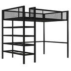 Avenue Greene Tammy Metal Twin Storage Loft with Bookcase