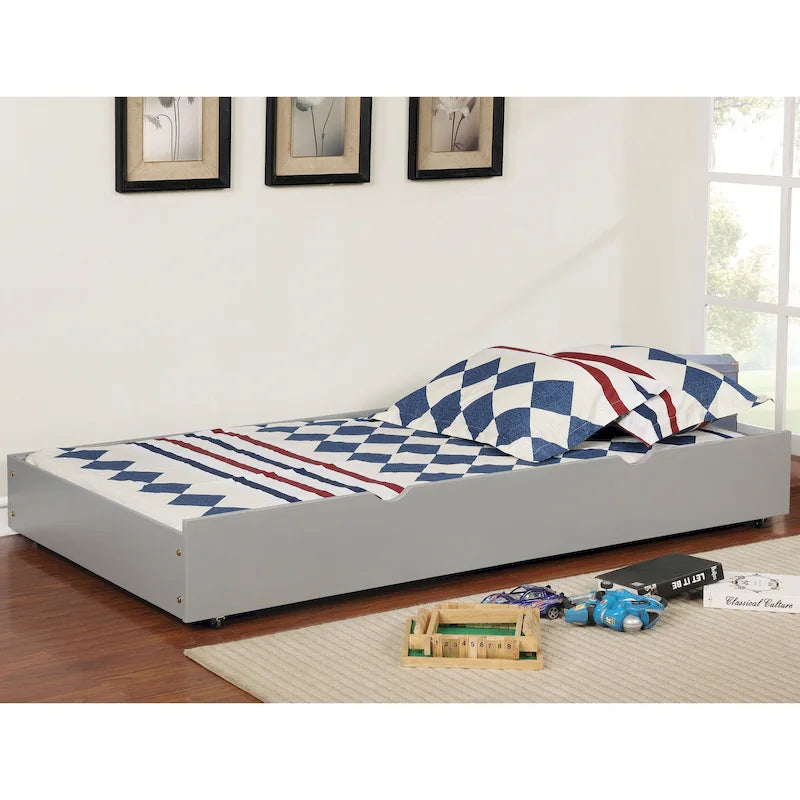 Bays Transitional Twin Wood Underbed Trundle with Casters by Furniture of America