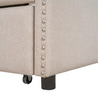 Daybed with Trundle, Full Size Upholstered Daybed with Twin Size Trundle