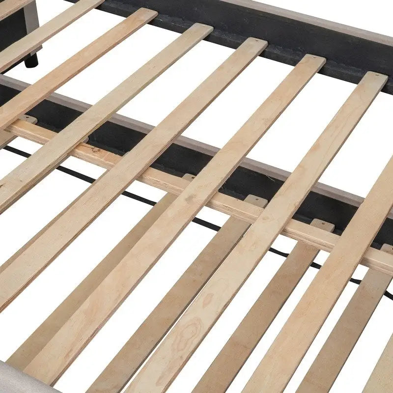 Daybed with Trundle, Full Size Upholstered Daybed with Twin Size Trundle