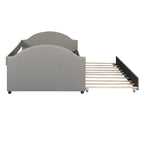 Daybed with Trundle, Full Size Upholstered Daybed with Twin Size Trundle