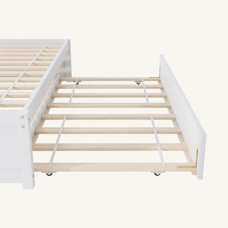 Full Bed With Twin Size Trundle And 2 Drawers