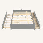 Full Bed With Twin Size Trundle And 2 Drawers