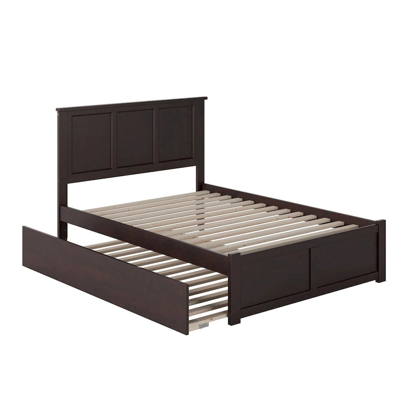 AFI Madison Full Size Platform Bed with Footboard & Full Trundle