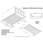 AFI Madison Full Size Platform Bed with Footboard & Full Trundle
