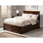 AFI Madison Full Size Platform Bed with Footboard & Full Trundle
