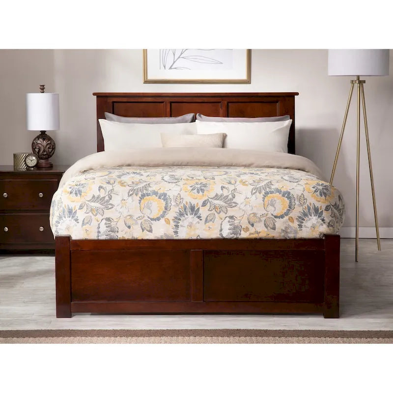 AFI Madison Full Size Platform Bed with Footboard & Full Trundle