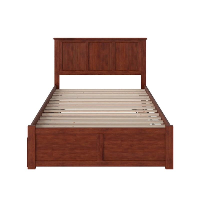 AFI Madison Full Size Platform Bed with Footboard & Full Trundle