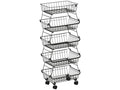 5-Tier Fruit Basket - Bohometop Kitchen Basket - Removable Stackable Baskets - Black Steel 52802MJJC