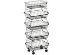 5-Tier Fruit Basket - Bohometop Kitchen Basket - Removable Stackable Baskets - Black Steel 52802MJJC