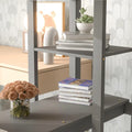 Full Loft Bed with Desk ,Shelves and Ladder, Grey
