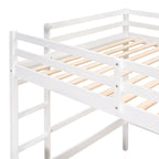 Full size Loft Bed with Desk and Writing Board, Wooden Loft Bed with Desk & 2 Drawers Cabinet- Espresso