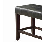 Wood Based High Bench with Tufted Seat Black and Brown