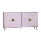Four Door Wooden Sideboard with Gold Accents, Lilac Purple - 72