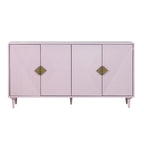 Four Door Wooden Sideboard with Gold Accents, Lilac Purple - 72