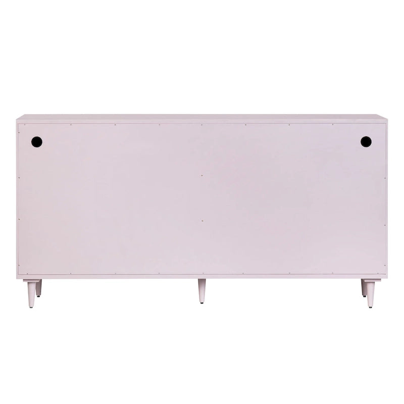 Four Door Wooden Sideboard with Gold Accents, Lilac Purple - 72