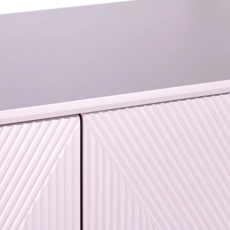 Four Door Wooden Sideboard with Gold Accents, Lilac Purple - 72