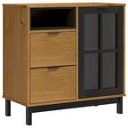 vidaXL Sideboard with Glass Door FLAM 31.5x15.7x31.5 Solid Wood Pine - 31.5 x 15.7 x 31.5