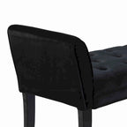 Fabric Button Tufted Padded Bench with Flared Cushioned Armrests, Black - 19 H x 53 W x 18 L Inches