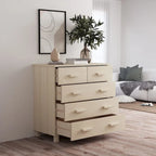 vidaXL Sideboard Bar Buffet Console Cabinet with Drawers HAMAR Solid Wood Pine - 31.1x15.7x31.5