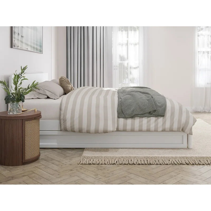 Wesley Platform Bed with Panel Footboard and Twin XL Trundle