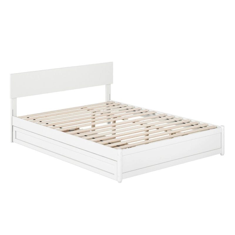 Wesley Platform Bed with Panel Footboard and Twin XL Trundle