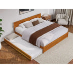 Wesley Platform Bed with Panel Footboard and Twin XL Trundle