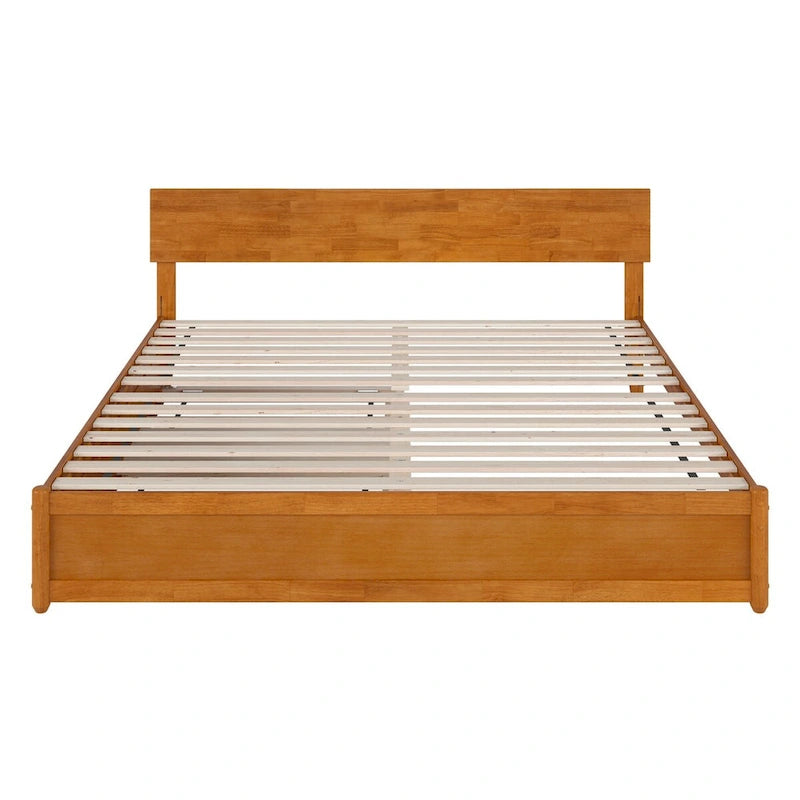Wesley Platform Bed with Panel Footboard and Twin XL Trundle