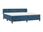 Upholstered bed base and mattress, dark blue, 200x200cm, velvet, 55786SOZE