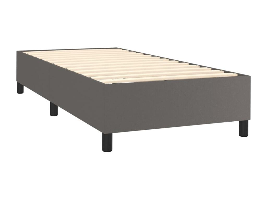 Bohometop bed base with mattress, Grey 90x200 Faux Leather 08119JZSF