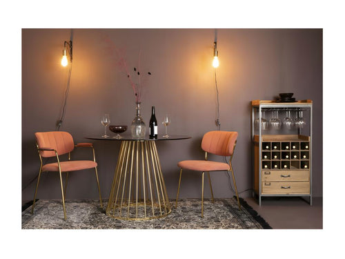 Bohometop - Smoked glass dining table with gold base 76789QPRU