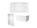Bohometop 170x90 Bathtub and Shower Pack, Right-Hand Version, Corner Panel, Bath Screen, Shelf for Bath Screen 23832LQXM