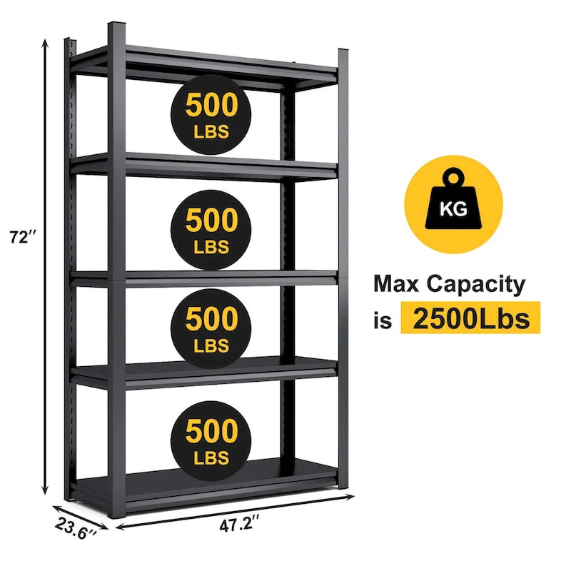 Storage Shelves 5 Tier Heavy Duty Metal Shelving Unit Adjustable Shelving Units and Storage Rack Kitchen Garage Shelf