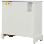 Rustic Storage Cabinet with Two Drawers and Four Classic Rattan Basket - 28L x 11.8W x 28H