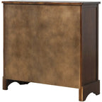 Rustic Storage Cabinet with Two Drawers and Four Classic Rattan Basket - 28L x 11.8W x 28H