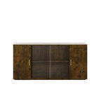 Modern Wooden Side Cabinets with 2 Doors and 1 Glass Doors