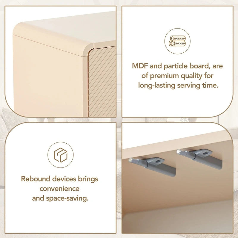 60L Large Storage Space with 4 Doors and Rebound Device - N/A