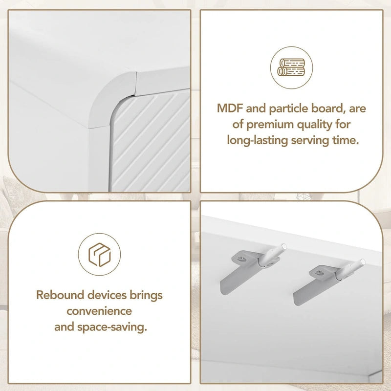 60L Large Storage Space with 4 Doors and Rebound Device - N/A