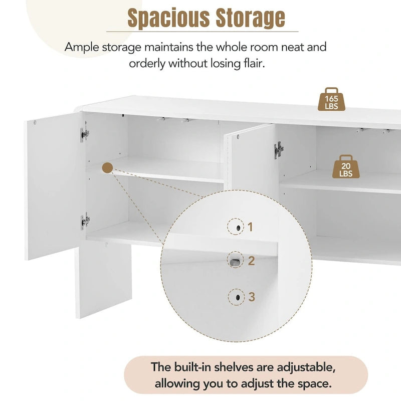 60L Large Storage Space with 4 Doors and Rebound Device - N/A