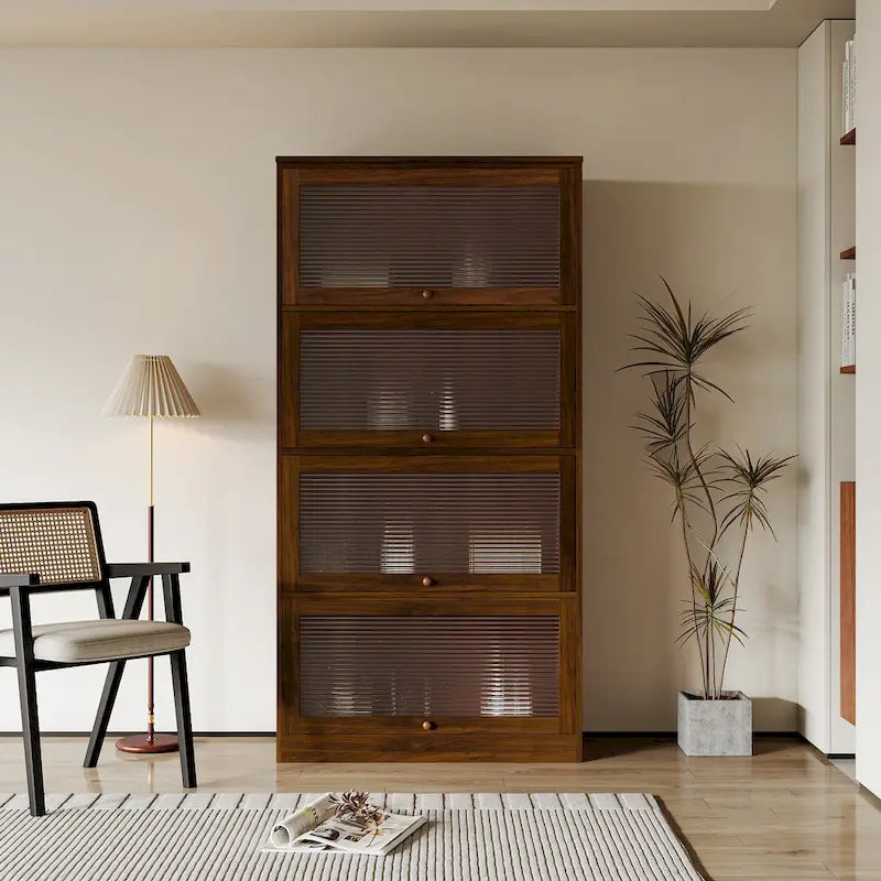 Contemporary Glass Doors Office Storage Cabinet