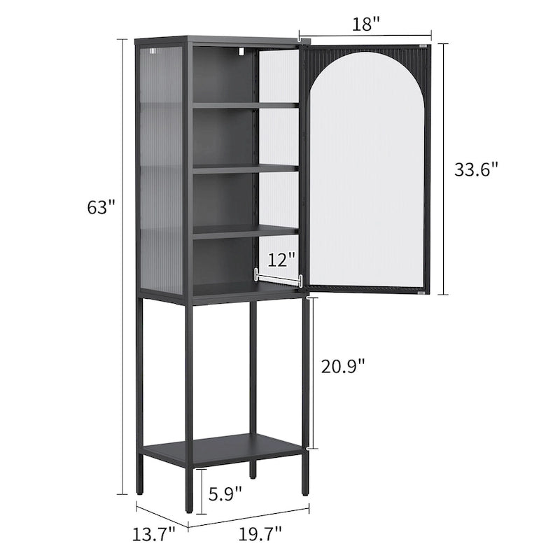 5-Tier Cube Bookshelf Storage Cabinet with 3 Adjustable Shelves