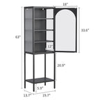 5-Tier Cube Bookshelf Storage Cabinet with 3 Adjustable Shelves