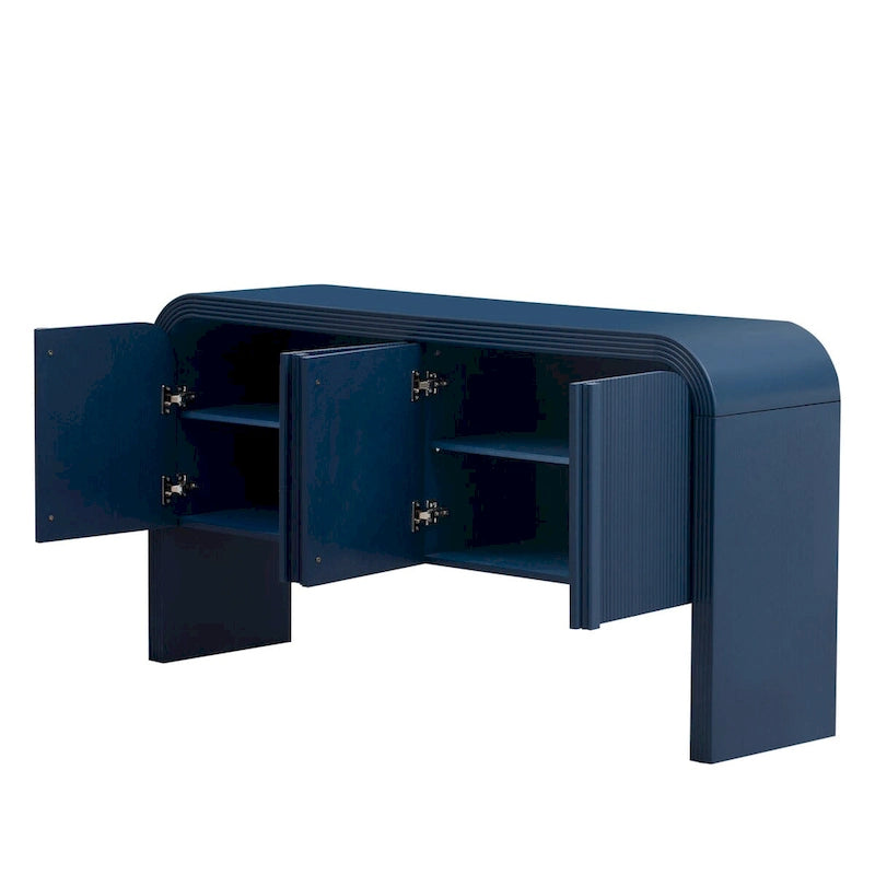 Striped Storage Cabinet with 4 Doors