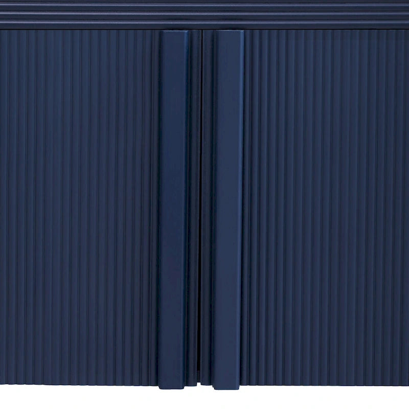 Striped Storage Cabinet with 4 Doors