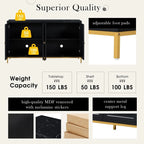 Modern Sideboard with Extra Large Storage Space with Metal Handles and Support Legs for Living Room and Dining Roo