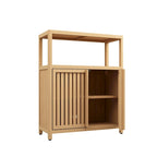 Large Capacity Bamboo Storage Cabinet Furniture for Bathroom Living Room with Shelves
